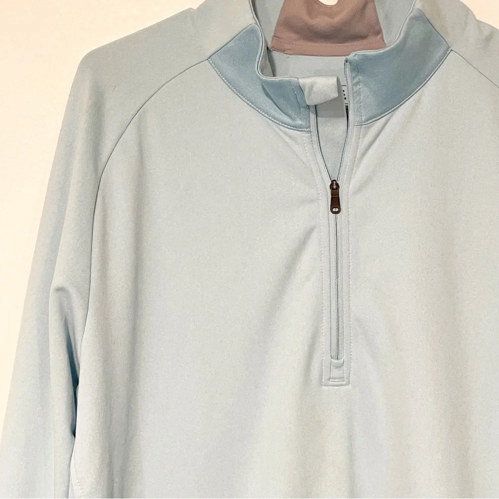 Adidas Climalite‎ Mens Size Medium Light Blue Quarter Zip Long Sleeve Pullover